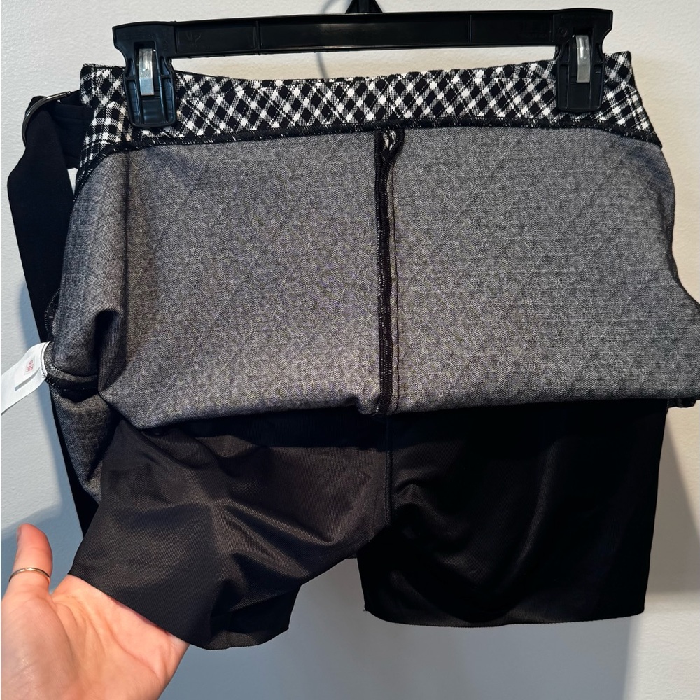 SPANX Ponte Wrap Mini Skort in Classic Black Plaid - Picture 7 of 15